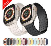 Cinturino magnetico per Apple Watch Ultra2 49mm cinturino 46mm 45mm 42mm 41mm 44mm braccialetto sportivo in silicone serie Iwatch 10 9 8 7 6 SE 5 4 38-40-41mm-S10-42mm