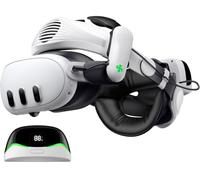 Cinturino magnetico per batteria da 12000 mAh con ventola di raffreddamento per Meta Quest 3/3S, cinturino di ricambio regolabile per Oculus Quest 3/3S, supporto e comfort migliorati e riduce la