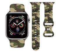 Cinturino mimetico compatibile con Apple Watch da 38 mm, 40 mm, 41 mm, 42 mm, 44 mm, 45 mm, 46 mm, 49 mm, unisex, regolabile, in morbido silicone, cinturino sportivo per iWatch Ultra Series 10 9 8 7 6