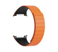 Cinturino No Gaps Loop for Samsung Galaxy Watch 8 40mm 44mm Cinturino sportivo in silicone for Watch8 Classic 46mm Bracciale con estremità curva(Orange Black,For Watch 8 44mm)