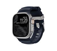 NOMAD - Cinturino sportivo per Apple Watch, colore blu atlantico, 46/49 mm, con hardware in titanio naturale, resistente e avventuroso per Apple Watch per uomini e donne, Una talla, Gomma