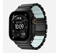 Cinturino Nomad Stratos Titanio Nero 49mm Icy Blue Glow per Apple Watch
