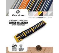 Cinturino Nylon Compatibile Swatch X Blancpain Fifty Fathoms 22mm indiano artico