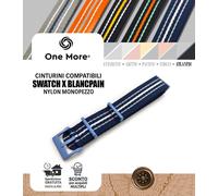 Cinturino Nylon Compatibile Swatch X Blancpain Fifty Fathoms 22mm indiano artico