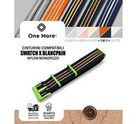 Cinturino Nylon Compatibile Swatch X Blancpain Fifty Fathoms 22mm indiano artico