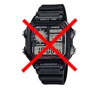 Cinturino Originale Casio Gomma Nero AE-1200WH-1A (Vedi compatibilità)