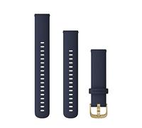 Cinturino Originale Garmin, 18mm, Sgancio rapido, Silicone, Navy & Light Gold