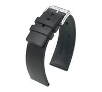 CINTURINO OROLOGIO CAUCCIÙ CERVO NERO PURO EXTRA LUNGO XL 18, 20 QUICK RELEASE
