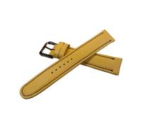 Cinturino Orologio Crono Giallo Con Ricamo Nero Cappio Acciaio Inossidabile Nero
