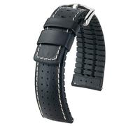 CINTURINO OROLOGIO HIRSC TIGER PELLE DI VITELLO CAUCCIÙ 18 MM, 20, 21 MM, 22 ...