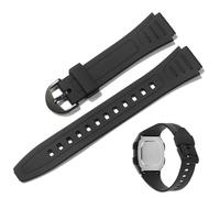 Cinturino Orologio in Gomma Resina 18mm Compatibile con Casio W-800H, Cinturino Uomo di Ricambio Sostitutivo per Casio F91W, F-91W, W-800H-1AV, W-800H-1BV, W-800HG-9AV (Nero)