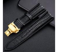 Cinturino orologio pelle chiusura farfalla pitonato nero 14 16 18 20 22 24 mm