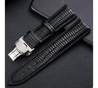 Cinturino orologio pelle chiusura farfalla pitonato nero 14 16 18 20 22 24 mm