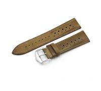 Cinturino orologio pelle traforato vintage retrò verde grigio blu 18-20-22-24 mm