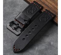 Cinturino orologio pelle X 10 Flottiglia Mas nero cucitura 20mm 22mm 24mm 26mm