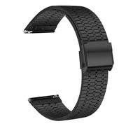 Cinturino Orologio per Uomo & Donna, Cinturini Acciaio Inossidabile per Orologio Intelligente e Orologio Tradizionale, Cinturino Metallo a Sgancio Rapido per Smartwatch, 20mm/22mm (22 mm, Nero)