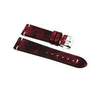 Cinturino orologio vero cuoio antichizzato bordeaux ecru fatto a mano ansa 22mm