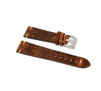 Cinturino orologio vero cuoio antichizzato ruggine ecru fatto a mano 22mm pelle
