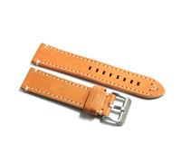 Cinturino orologio vero cuoio naturale ecru fatto a mano 24mm pelle ingrassata