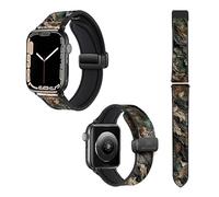Cinturino per Apple Watch 20 mm (38/40/41/42/44/45 mm) in silicone e vera pelle: corteccia legno