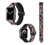 Cinturino per Apple Watch 20 mm (38/40/41/42/44/45 mm) in silicone e vera pelle: Maori Color