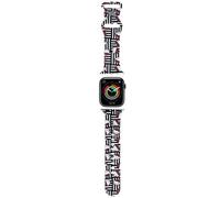 Cinturino per Apple Watch 38/40/41mm Hello Kitty in silicone a righe nere