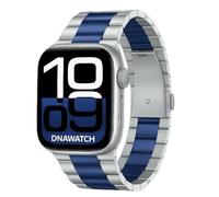 Cinturino per Apple Watch PERSONALIZZABILE CON INCISIONE LASER in Acciaio Inox Serie 11/10/9/8/7/6/5/4/3/2/1/SE/ULTRA (Argento Blu, Serie 11/10 42 mm)