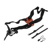 Cinturino per binocolo da esterno con gomma elastica e pelle bovina per caccia, birdwatching e sport, regolabile, leggero, sicuro gancio di fissaggio