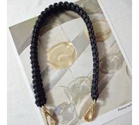 Cinturino per borsa intrecciato a mano in nylon, catena nera per borsa, accessori per borse, roba carina e femminile Poliammide