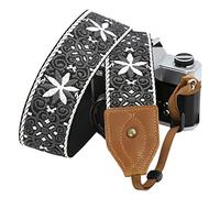 Cinturino per fotocamera, doppio strato in vera pelle bovina, largo 2 cm, regolabile universale collo e tracolla per tutte le fotocamere SLR/DSLR, ottimo regalo per fotografi