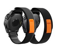 Cinturino per Garmin Fenix 6x/5x/7x/7x Pro/6x Pro/5x Plus, Quickfit 26mm per Garmin Fenix 8 51mm/3/3 HR, Nylon Cinturino per Instinct 2X, Descent Mk1/Mk2/Mk3, Epix Pro 51mm(Nero Grigio+Nero)