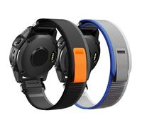 Cinturino per Garmin Fenix 6x/5x/7x/7x Pro/6x Pro/5x Plus, Quickfit 26mm per Garmin Fenix 8 51mm/3/3 HR, Nylon Cinturino per Instinct 2X, Descent Mk1/Mk2/Mk3, Epix Pro 51mm(Nero Grigio+Blu Grigio)