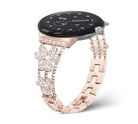 Cinturino per Garmin Forerunner 170/170 Music/Forerunner 70/Approach J1/Forerunner 570 42mm, Donna Acciaio Inossidabile Diamante Bracciale di Ricambio per Vivoactive 6/5 Oro Rosa