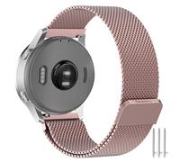 Cinturino per Garmin Venu 3S in metallo, 18 mm, cinturino in rete in acciaio inox, traspirante e confortevole, per Garmin Vivoactive 4S/Venu 2S/ Vivomove 3S/Forerunner 255S /Forerunner 265S
