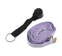 Cinturino per lo stretching yoga, cinturino yoga per la flessibilità e l’equilibrio, distensore per le gambe in tessuto Oxford da 3,1 m con schiuma - ancoraggio per porta (Viola)