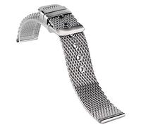 Cinturino per Orologio Argento 20mm/22mm/24mm Cinturino in Acciaio Inossidabile Solid Link Cinturino in Maglia Cinturino di Ricambio Bracciale con Fibbia ad ardiglione Bracciale da Uomo (Colore