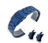 Cinturino per orologio Cinturino da polso in metallo solido con estremità curva universale, cinturino per orologio subacqueo in acciaio inossidabile, cinturino con fibbia a doppia chiusura