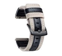 Cinturino per orologio classico, in tela con vera pelle, ibrido, cinturino di ricambio con fibbia nera, 18/20/22 mm, 20mm, A