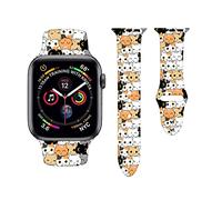 Cinturino per orologio con gatto sveglio compatibile con Apple Watch 38 mm, 40 mm, 42 mm, 44 mm, regolabile, con stampa di gatto, cinturino in silicone per IWatch Series 7, 6, 5, 4, 3, 2, 1