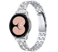 Cinturino per orologio con strass da 20 mm, compatibile con Garmin Vivoactive 6 5/Forerunner 570 42 mm, cinturino in metallo per orologi con corna da 20 mm