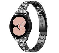 Cinturino per orologio da 20 mm con strass, compatibile con Garmin Vivoactive 6 5/Forerunner 570 42 mm, cinturino in metallo per orologi da 20 mm, Misura unica, Acciaio inossidabile, Nessuna pietra
