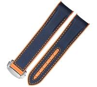 Cinturino per orologio da 20 mm e 22 mm in gomma di nylon e silicone per Omega GMT Planet Ocean Seamaster Diver 300 con estremità curva arancione (colore: viola nebbia, dimensioni: 20 mm), 22mm