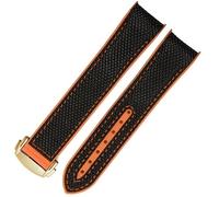 Cinturino per orologio da 20 mm e 22 mm in gomma di nylon e silicone per Omega GMT Planet Ocean Seamaster Diver 300 con estremità curva arancione (colore: viola nebbia, dimensioni: 20 mm), 22mm