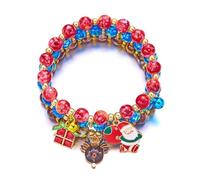 Cinturino per orologio da polso da uomo, con fiocco di neve, albero di Natale, nastro elastico con perle, multicolore, campanella, renna per donne, ragazze, vacanze di Natale, braccialetto per tennis
