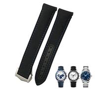 Cinturino per orologio da polso in tela di nylon da 19 mm, 20 mm, 21 mm, curvo, adatto per cinturino per orologio Omega Seamaster 300 AT150 Speedmaster Longines, 19mm Silver clasp