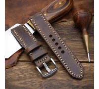 Cinturino per orologio Douglas 110 in pelle a punto pieno fatto a mano (18 mm...