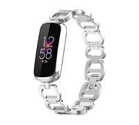 Cinturino per orologio durevole Cinturino per cinturino in metallo compatibile per cinturino per orologio in metallo in edizione speciale per Fitbit Luxe Tracker (Argento)