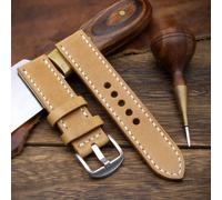 Cinturino per orologio fatto a mano in pelle Sequoia 101 a punto pieno (18 mm...