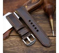Cinturino per orologio fatto a mano in pelle Sequoia 106 a punto pieno (18 mm...