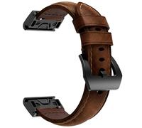 Cinturino per orologio Garmin Fenix 8 7 6 5 in pelle PU a sgancio rapido, compatibile con Enduro 3 e vari modelli, classico nero e marrone, design Easy Swap, 26 mm
